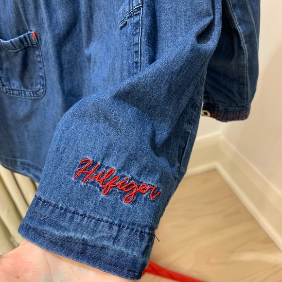 Tommy Hilfiger Denim Dress long sleeve red stitching (5 years) - Picture 5 of 12